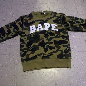 Bape Green Camouflage Crewneck